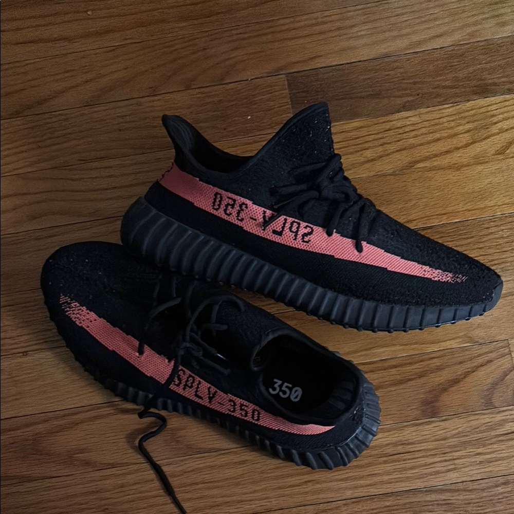 Black and Pink Yeezy boost 350